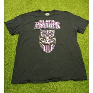 Marvel Studio Black Panther T-Shirt Mens‎ 2XL Black Graphic Crew Neck Pullover